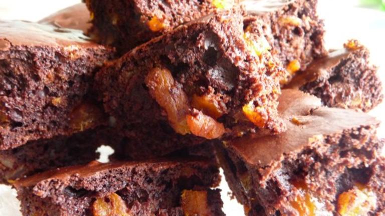 Chocolate and Apricot Brownies Created by Tea Jenny