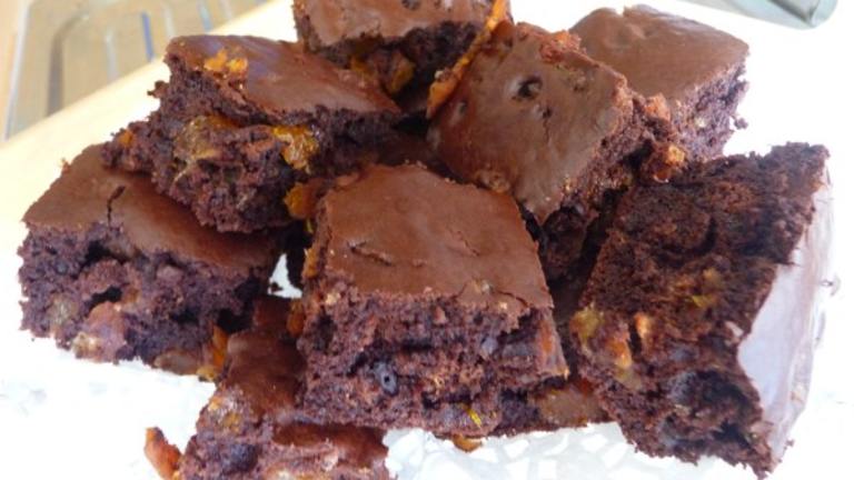 Chocolate and Apricot Brownies Created by Tea Jenny