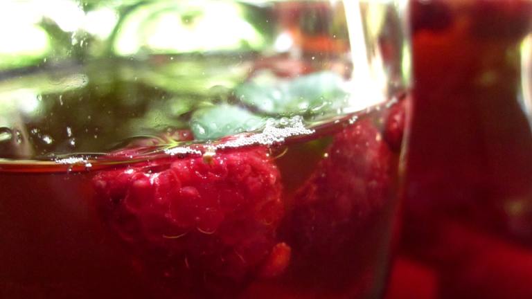 Summertime Raspberry Peach Iced Tea Created by gailanng