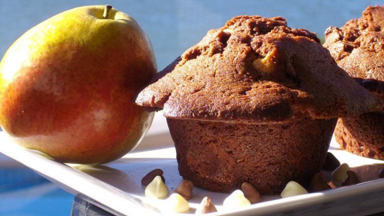 Cakey Chocolate Pear Muffins Created by The Flying Chef