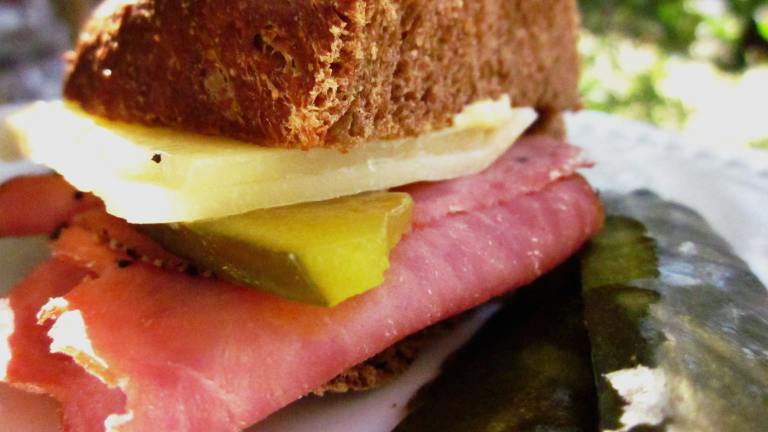 Pastrami and Pickle Pan-Fried Sandwich created by gailanng