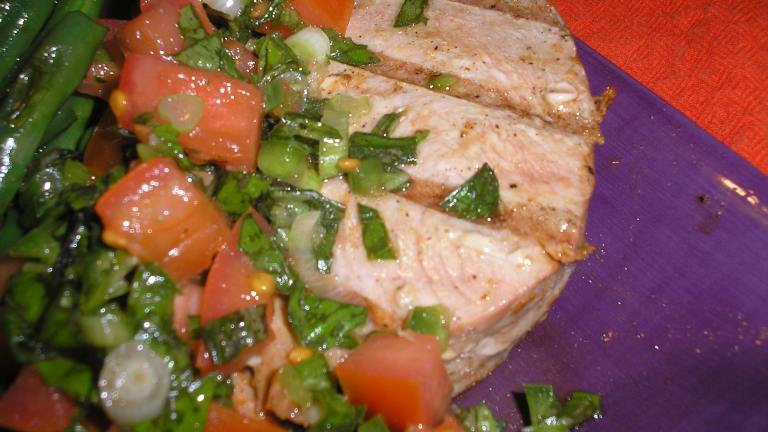 Grilled Tuna Steaks With Tomato and Herb Topping Created by Queen Dana