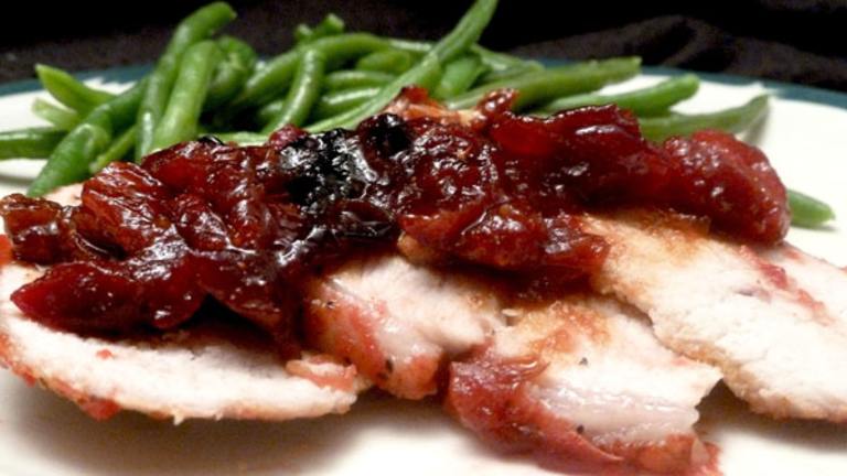Oven-Barbecued Cranberry Pork Roast Created by momaphet