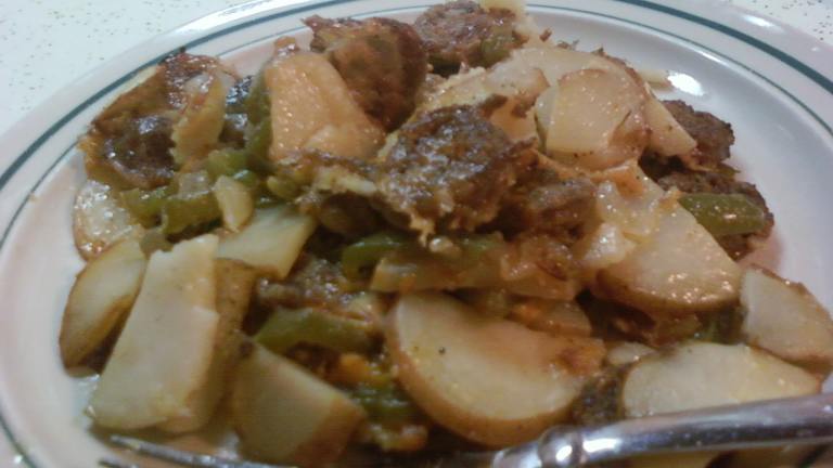 Italian Sausage With Potatoes, Onions, and Peppers Created by Koffeefreak