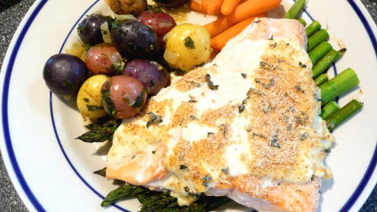 Lemon and Basil Salmon With Goat's Cheese Sauce created by Outta Here