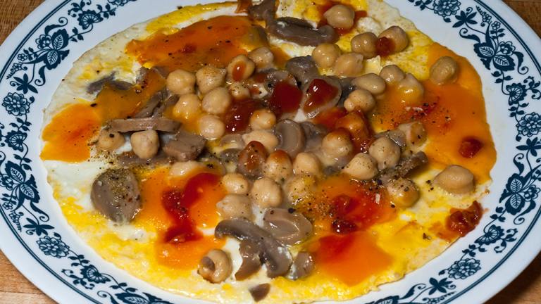 Chickpea, Mushroom, Cheese and Egg Omelet created by SkipperSy