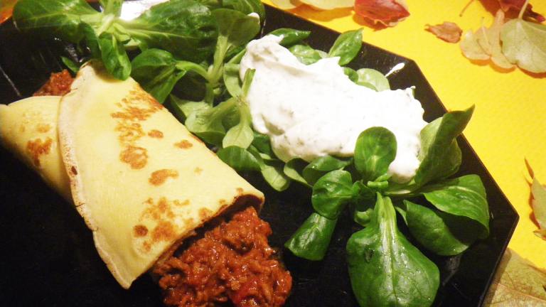 Crepes or Omelette With Tasty Ground Meat created by Artandkitchen