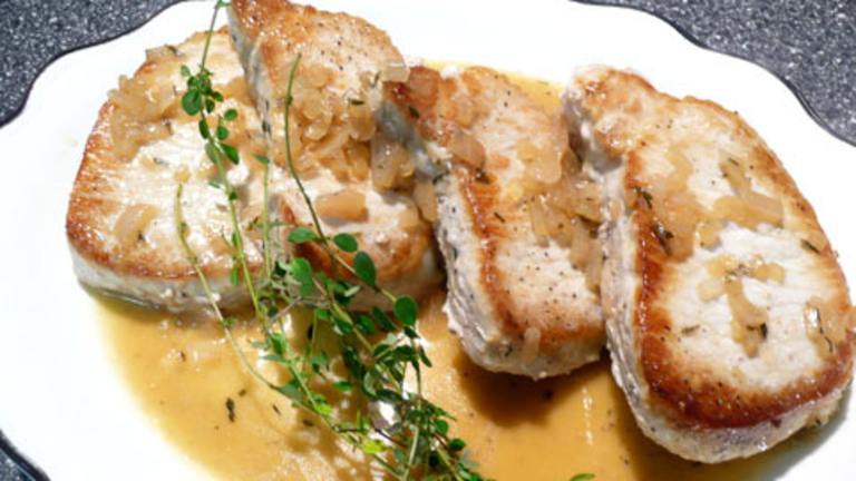 Pan Seared Pork Chops With Cidar Sauce created by Outta Here