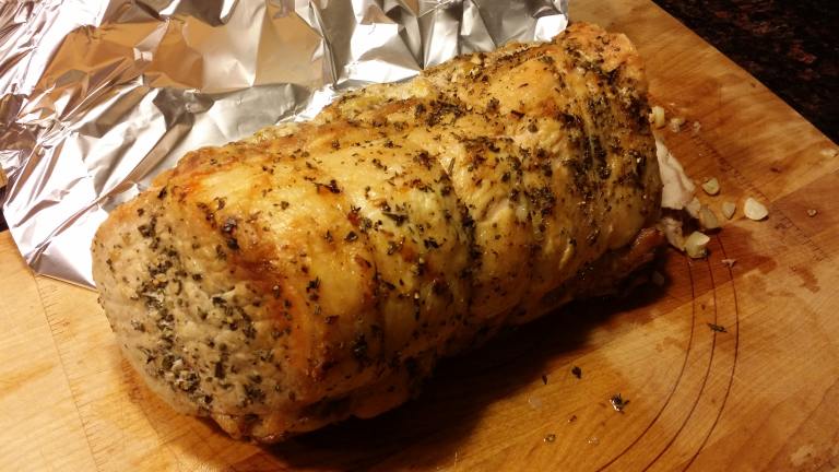 Slow Roasted Pork Loin Filled With Roasted Garlic Created by kkjcrew