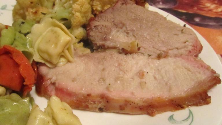 Slow Roasted Pork Loin Filled With Roasted Garlic Created by Rita1652