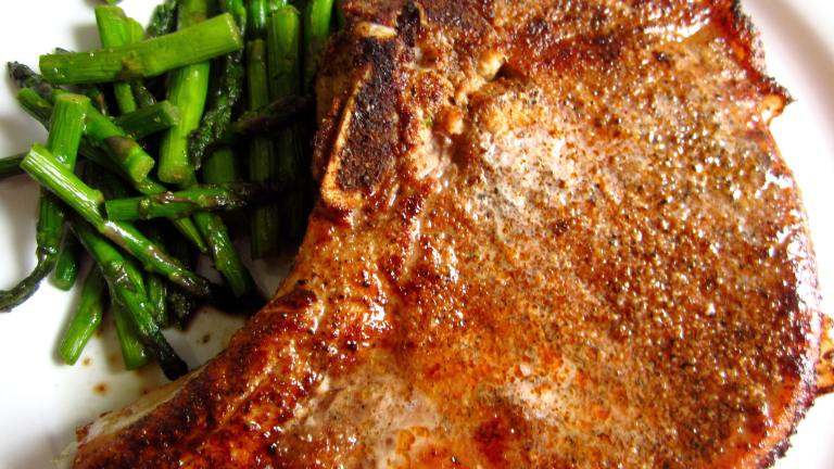 Glossy Pan-Roasted Pork Chops created by gailanng