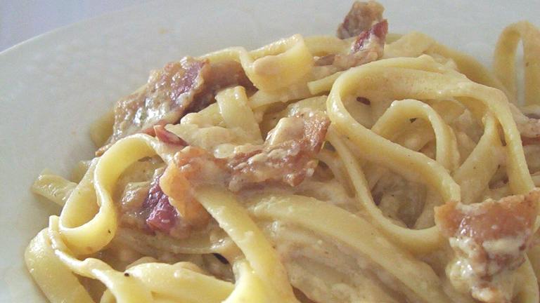 Fettuccine With Brie and Bacon Sauce Created by  Pamela 