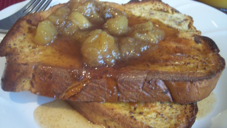 Overnight Ice Cream French Toast With Cinnamon Banana Syrup Created by snappygourmet