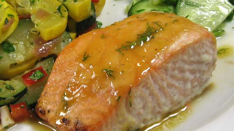 Roasted Salmon With Sweet-N-Hot Mustard Glaze - Robin Miller Created by dianegrapegrower