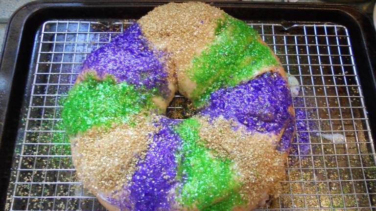 Mardi Gras Kings Cake (Optional Bread Machine Version) Created by Baking Girl