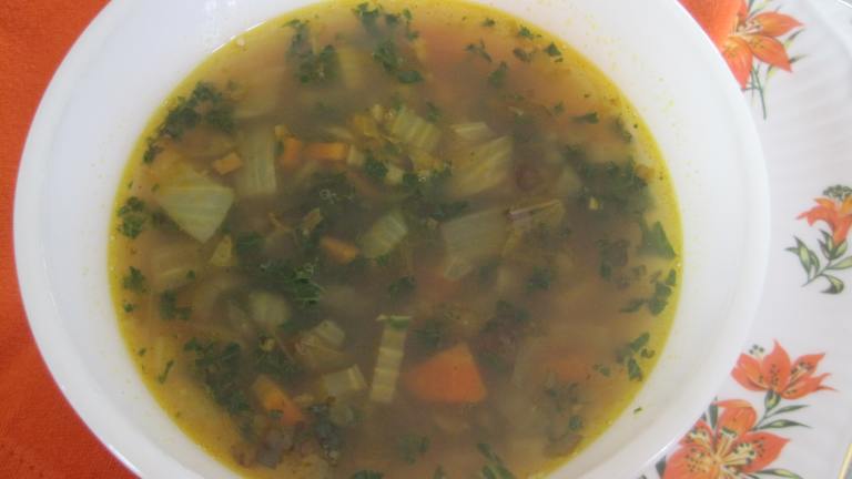 Warming Lentil Soup With Kale & Rice created by magpie diner
