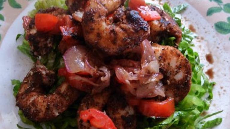 Blackened Shrimp With Onions and Tomatoes created by mickeydownunder