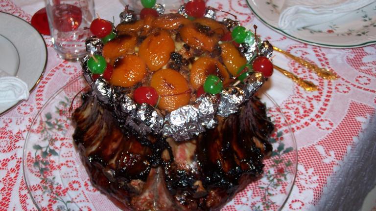 Crown Roast of Pork with Savory Fruit Stuffing Created by dadmeal