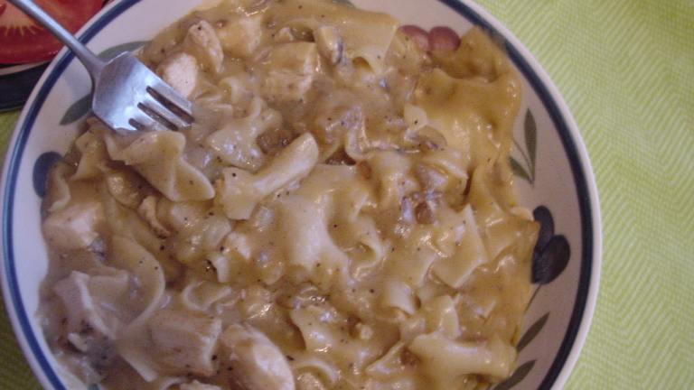 Chicken and Pasta in Wine Cheddar Sauce Created by Bill Hilbrich