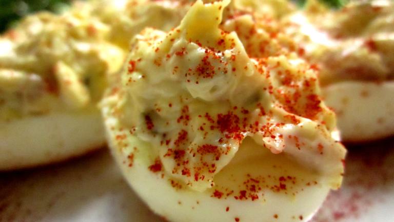 Jalapeno Bacon Deviled Eggs created by gailanng