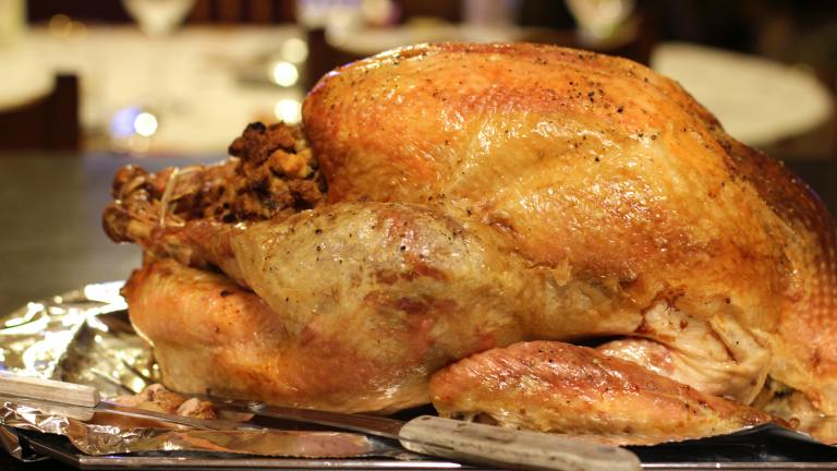 Roast Turkey with Old Fashioned Bread Stuffing Created by DeliciousAsItLooks