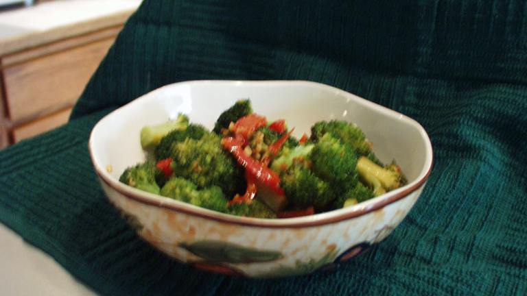 Festive Broccoli with Buttered Red Pepper Created by Marsha D.