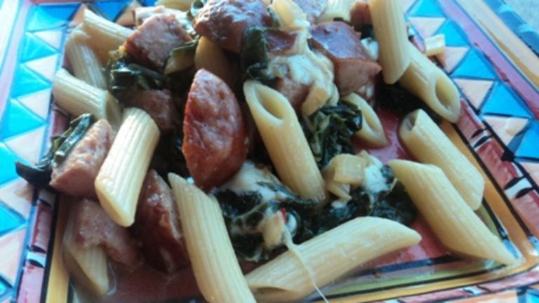 Pasta With Kielbasa and Swiss Chard created by BakinBaby