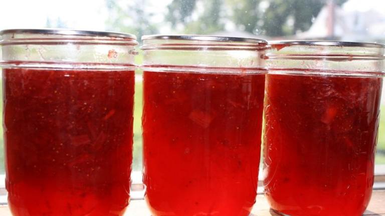 Strawberry Rhubarb Jam (Liquid Certo) Created by Mommy2two