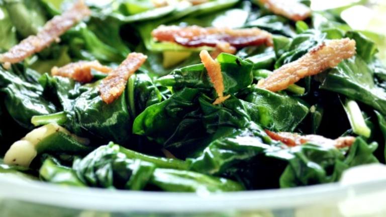 Buendner Spinach With Smoked Bacon Created by Andi Longmeadow Farm