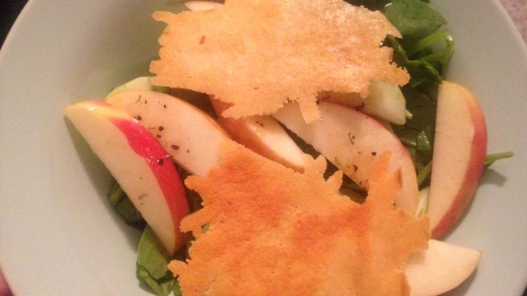 Baby Spinach Salad With Swiss Cheese Crisps Created by sofie-a-toast