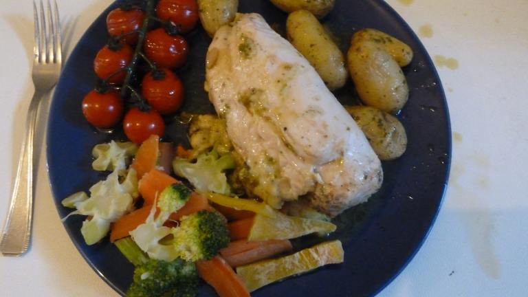 Chicken Breast With Pesto and Vegetables Created by Funky Little Chef