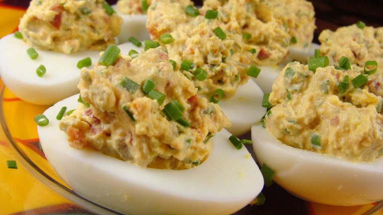 Deviled Eggs With Chives created by Lori Mama