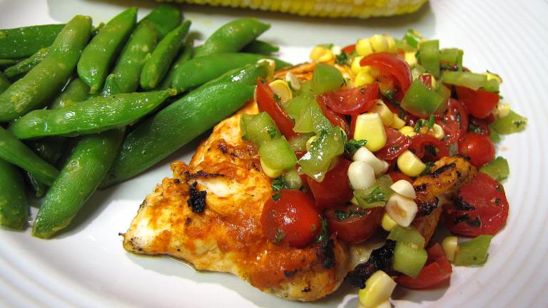 Curry in a Hurry Grilled Chicken With Salsa and Sugar Snap Peas Created by loof751