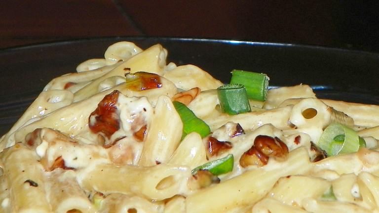 Penne Pasta With Walnuts Green Onions and Goat Cheese created by Baby Kato