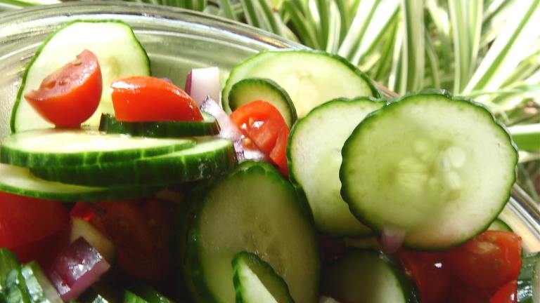 Tomato Cucumber Onion Salad created by Bev I Am