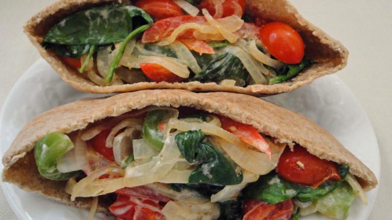 Greek Veggie Pita Sandwich Created by Debbwl