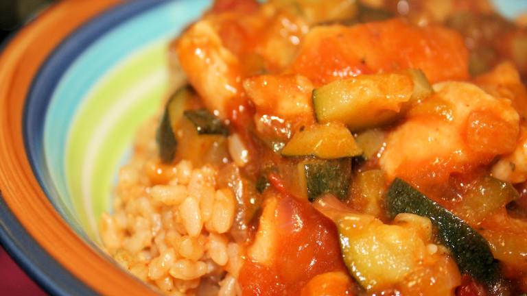 Mexican Zucchini and Chicken over Rice Created by Jubes