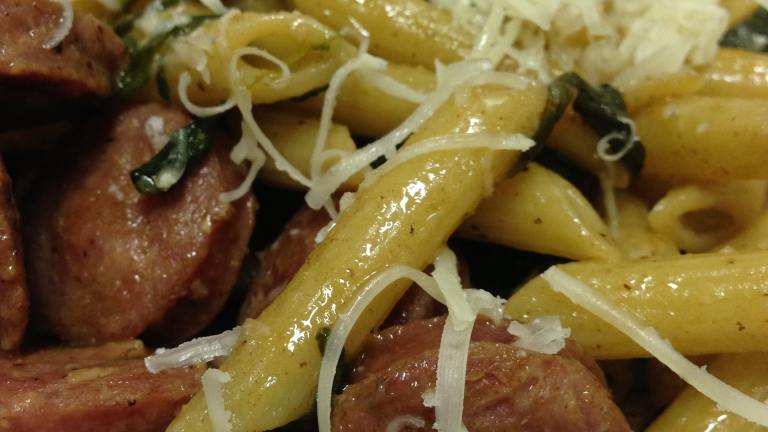 Penne With Chicken Mango Sausage and Spinach created by Jillian R