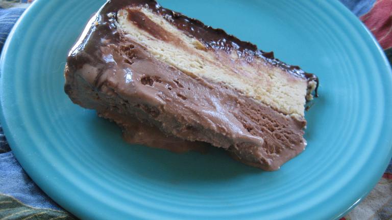 Frozen Chocolate Peanut Butter Ribbon Torte created by averybird