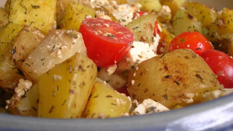 Mediterranean Roasted Potato Salad created by Lalaloula