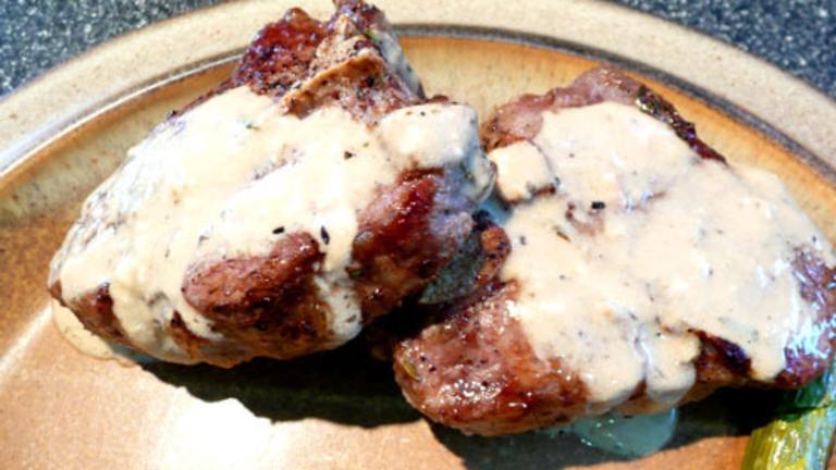 Seared Lamb Chops With a Goat Cheese White Wine Reduction Created by Outta Here