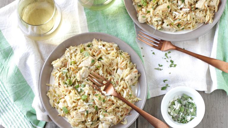 Lemony Chicken and Scallion Orzo, Risotto-Style created by DeliciousAsItLooks