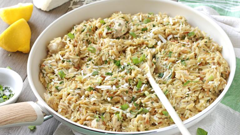 Lemony Chicken and Scallion Orzo, Risotto-Style Created by DeliciousAsItLooks