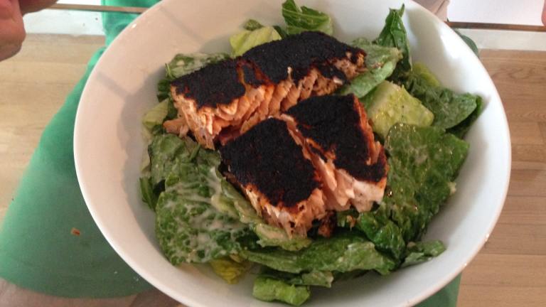 Blackened Salmon Caesar Salad Created by hopefulchef25