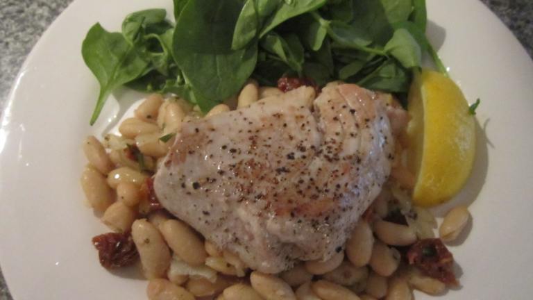 Tuna Steak With Cannellini Beans Created by Sarah Boudjema