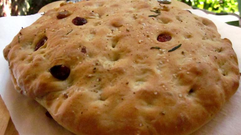Rosemary Walnut Cranberry Focaccia Created by gailanng