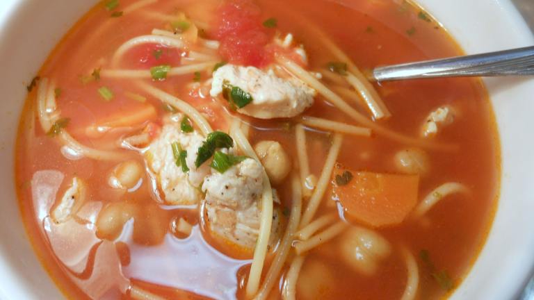 Chickpea Chicken Noodle Soup Created by JustJanS