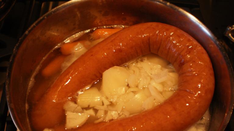 Hutspot (Orange Mashed Potatoes and Sausage Dinner) Created by GinaJohnson