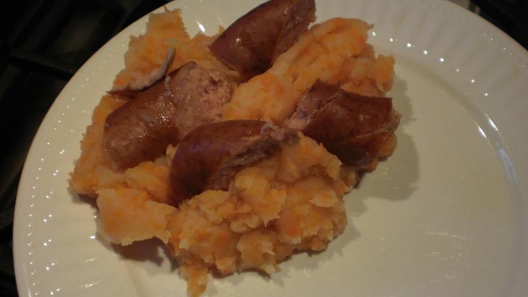 Hutspot (Orange Mashed Potatoes and Sausage Dinner) created by GinaJohnson