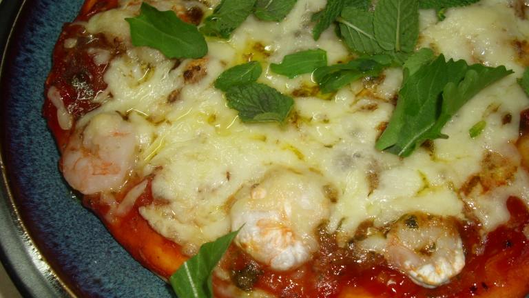 Indian-Style Shrimp Pizza With Mozzarella Created by Karen Elizabeth